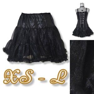 tutu  tulle petticoat mini skirt ruffle black Xs - L